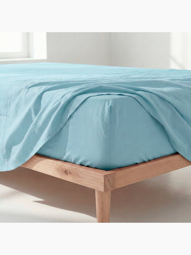 Drap-housse Basic "Happyfriday" Bleu Bleu - Kiabi