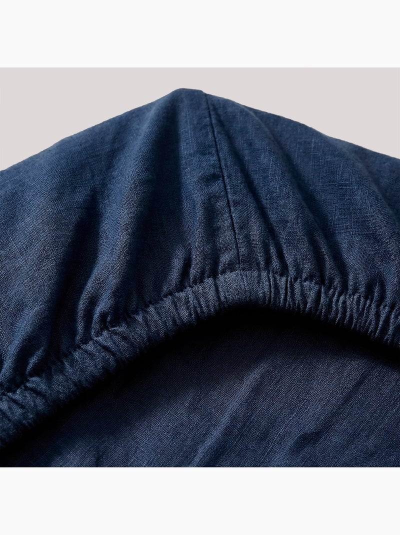Drap-housse Basic "Happyfriday" Bleu foncé - Kiabi