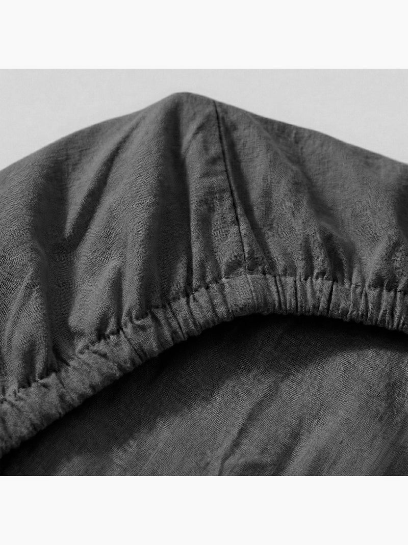Drap-housse Basic "Happyfriday" Gris - Kiabi