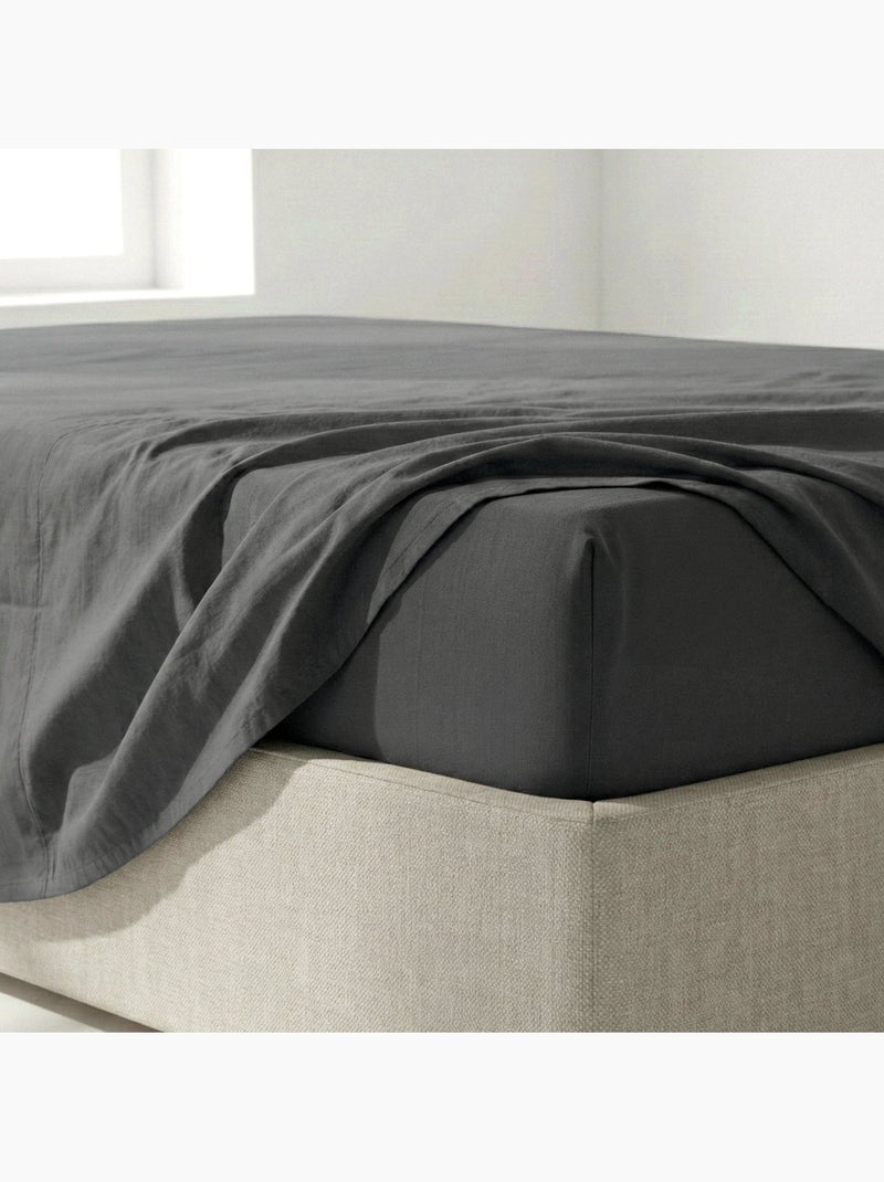 Drap-housse Basic "Happyfriday" Gris Gris - Kiabi