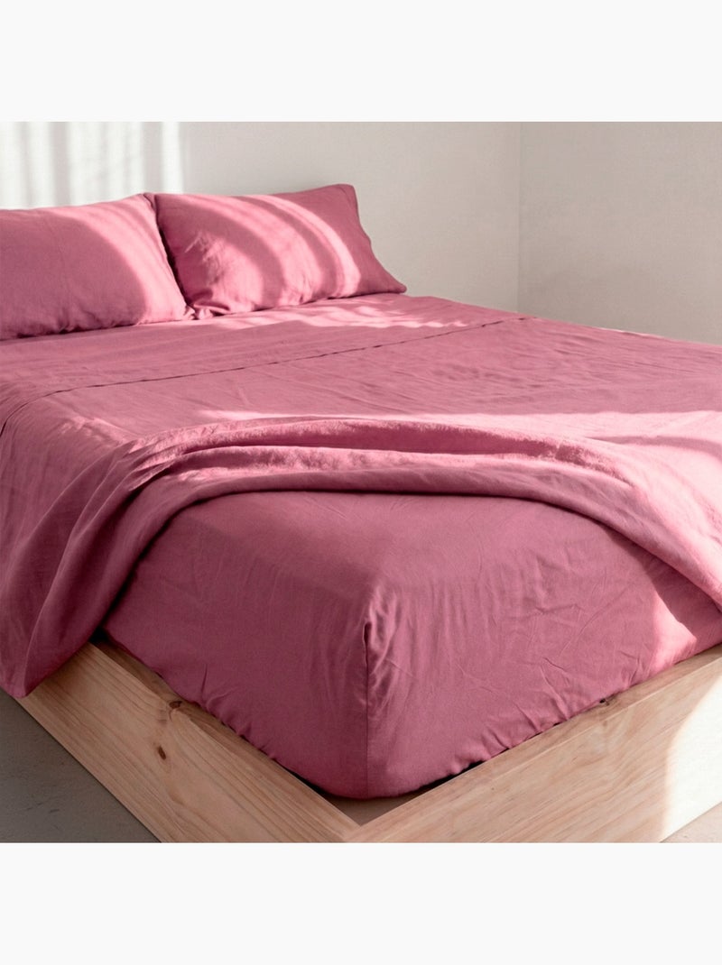 Drap-housse Basic "Happyfriday" Magenta - Kiabi
