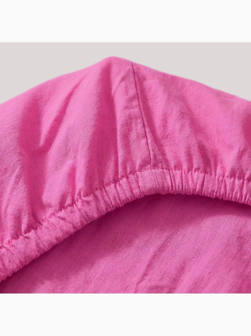 Drap-housse Basic "Happyfriday" Rose fushia - Kiabi