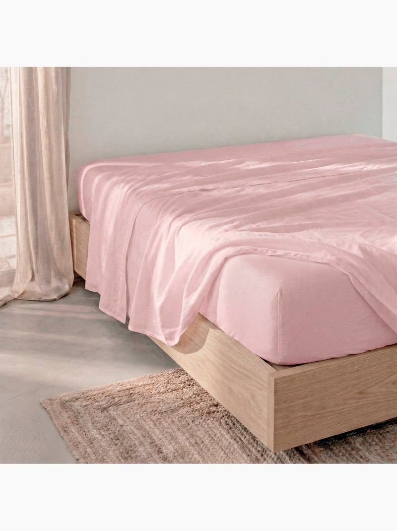 Drap-housse Basic "Happyfriday" Rose pâle - Kiabi