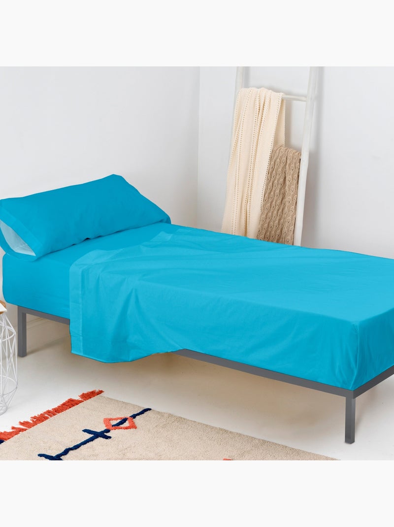 Drap-housse Basic "Happyfriday" Turquoise - Kiabi