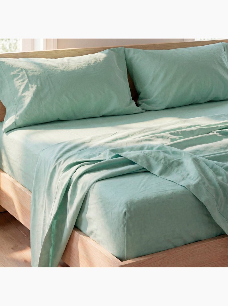 Drap-housse Basic "Happyfriday" Vert clair - Kiabi