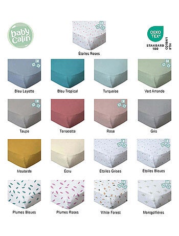 Drap housse bébé coton bio Blanc - Babycalin