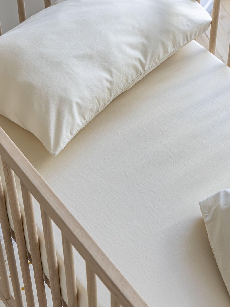 Drap housse bébé coton lavé Beige - Kiabi