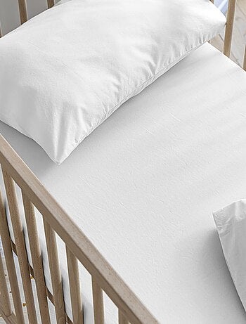 Drap housse bébé coton lavé