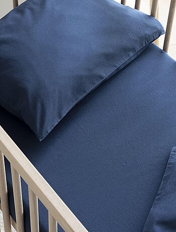 Drap housse bébé coton lavé