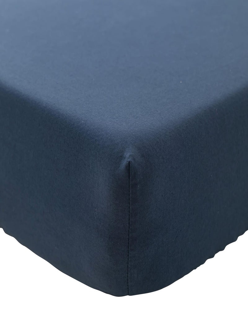 Drap housse bébé coton lavé Bleu marine - Kiabi