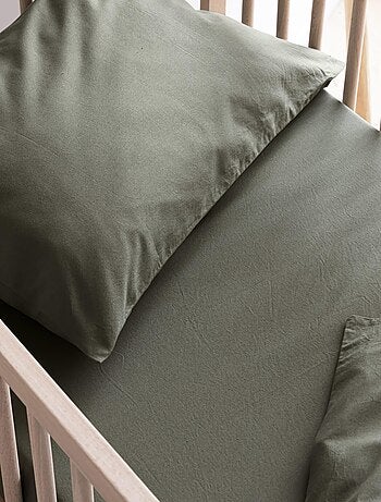 Drap housse bébé coton lavé