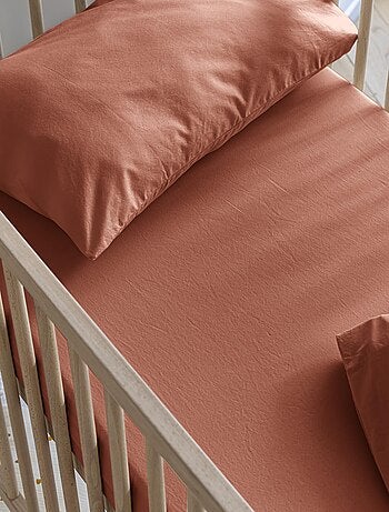 Drap housse bébé coton lavé