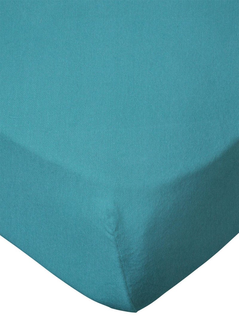 Drap housse bébé en coton uni - Babycalin Bleu canard - Kiabi