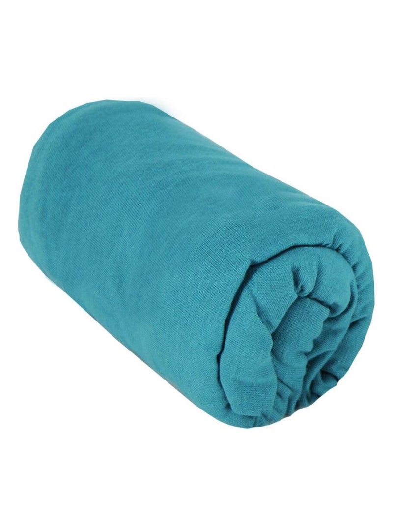 Drap housse bébé en coton uni - Babycalin Bleu canard - Kiabi