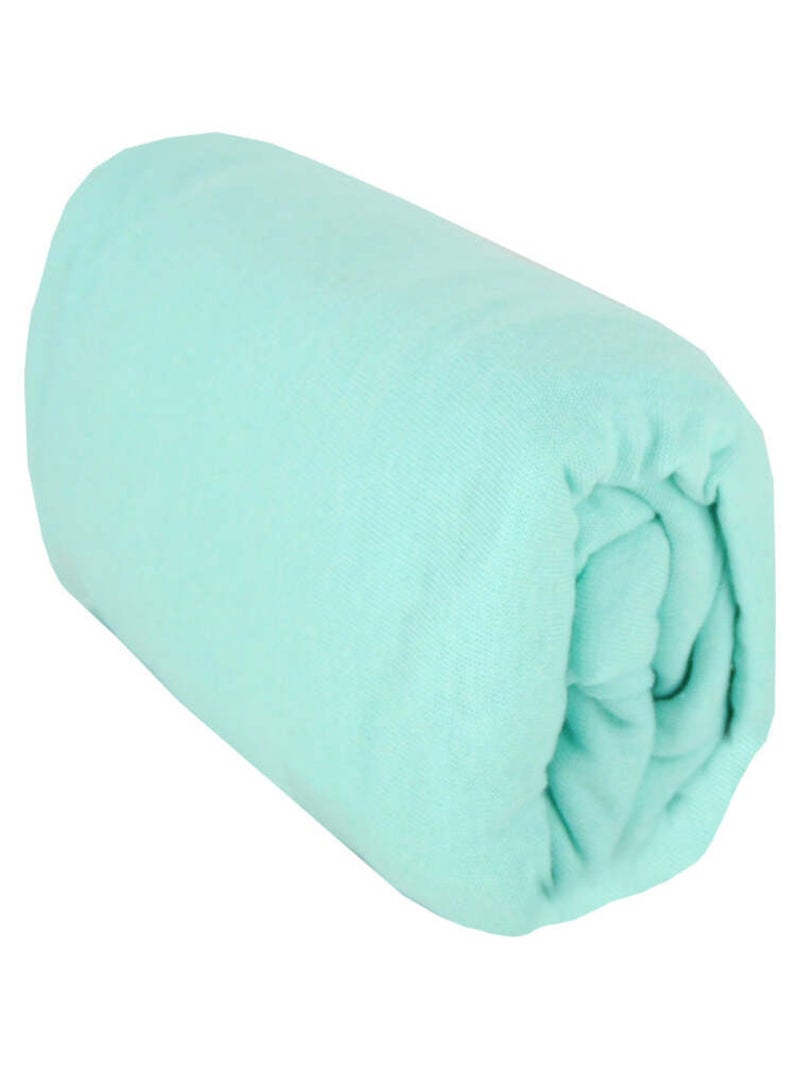 Drap housse bébé en coton uni - Babycalin Bleu turquoise - Kiabi