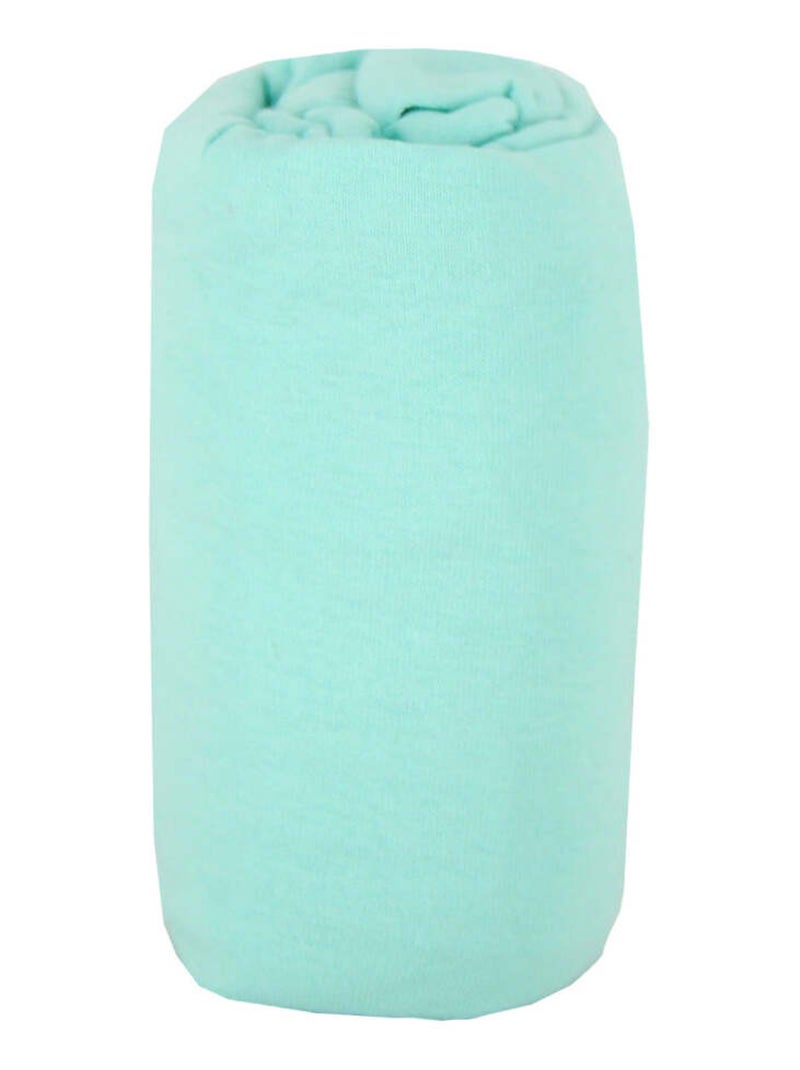 Drap housse bébé en coton uni - Babycalin Bleu turquoise - Kiabi