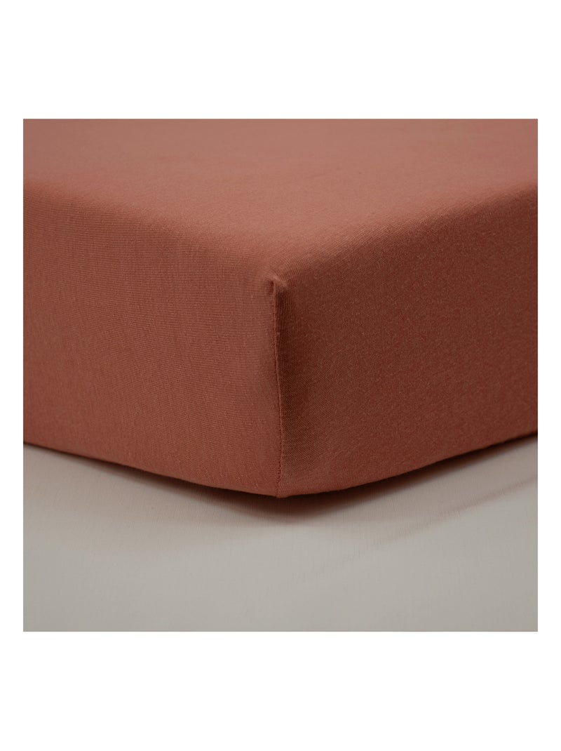 Drap housse bébé en coton uni - Babycalin Terracotta - Kiabi