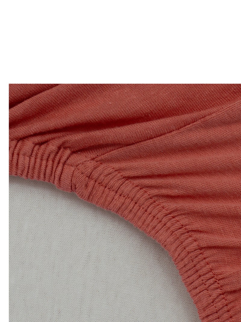 Drap housse bébé en coton uni - Babycalin Terracotta - Kiabi