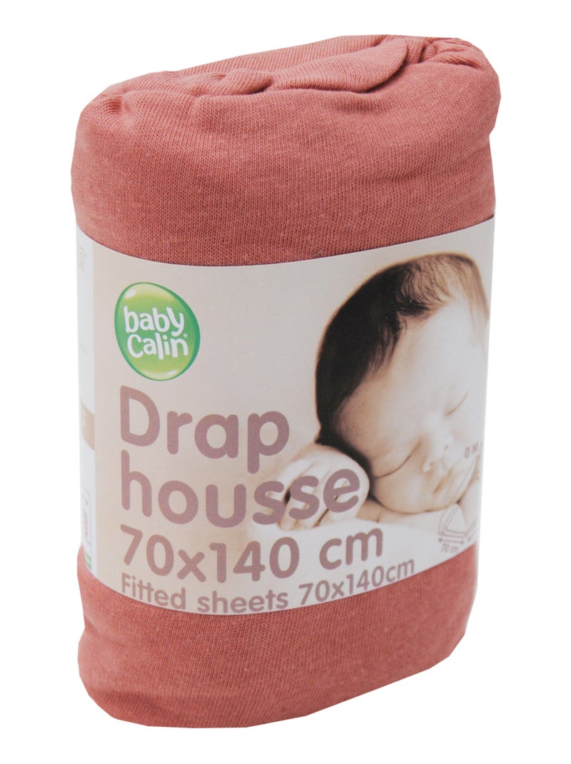 Drap housse bébé en coton uni - Babycalin Terracotta - Kiabi