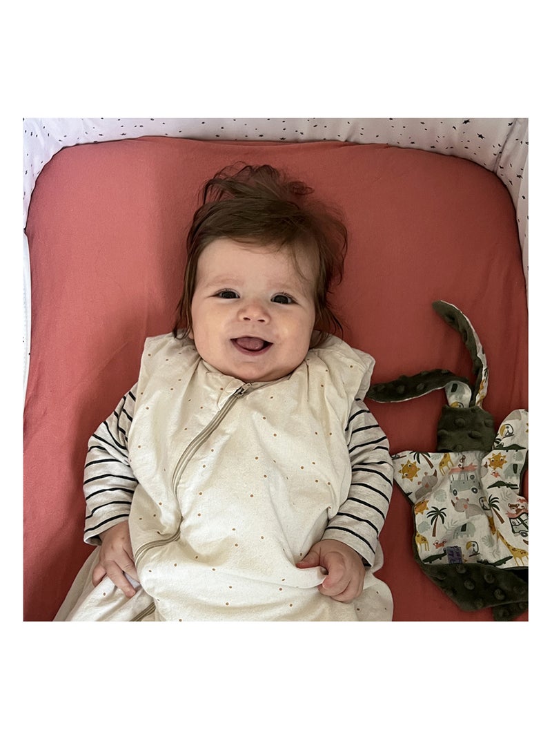 Drap housse bébé en coton uni - Babycalin Terracotta - Kiabi