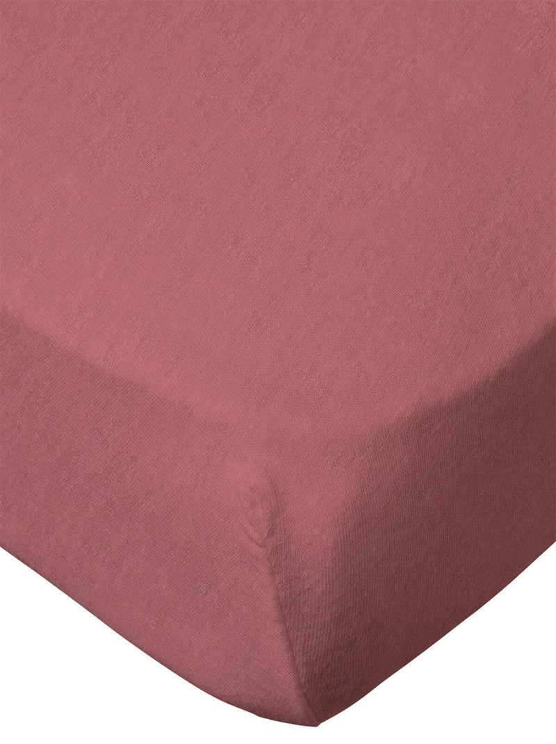 Drap housse bébé en coton uni Terracotta - Kiabi