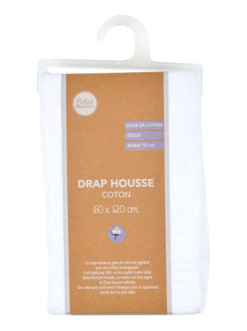 Drap housse bébé en gaze de coton 100% coton - Kiabi