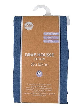 Drap housse bébé en gaze de coton 100% coton