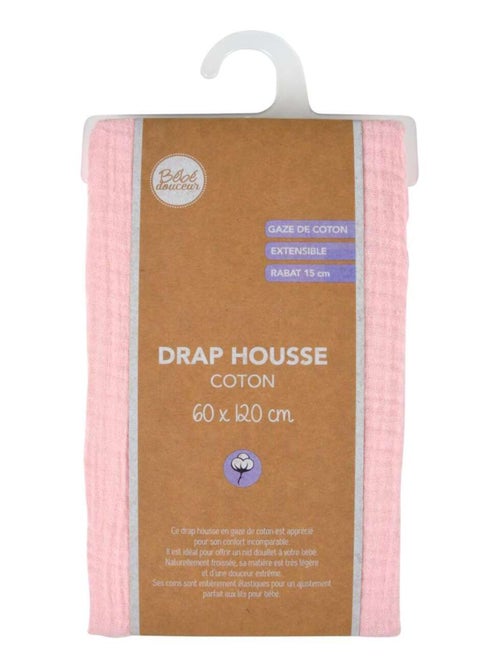 Drap housse bébé en gaze de coton 100% coton - Kiabi