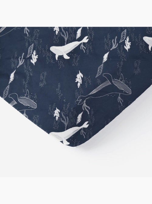 Drap-housse bébé en jersey 100% coton extensible baleine - Kiabi