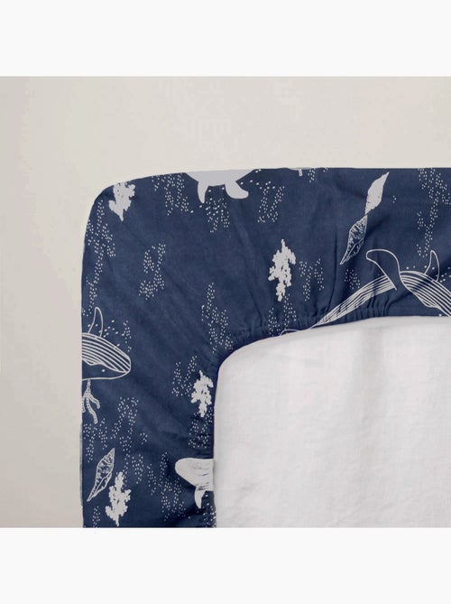 Drap-housse bébé en jersey 100% coton extensible baleine - Kiabi