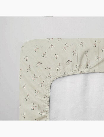 Drap-housse bébé en jersey 100% coton extensible fleurs