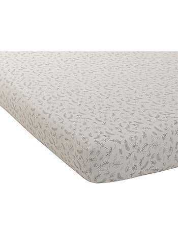 Drap housse bébé en jersey motif feuilles