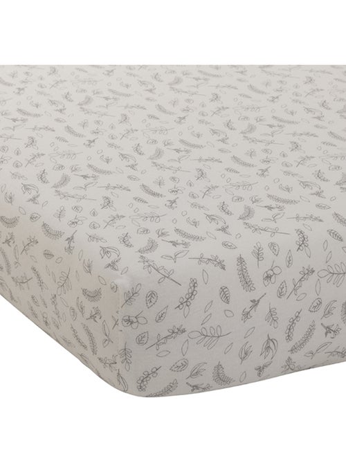 Drap housse bébé en jersey motif feuilles - Kiabi