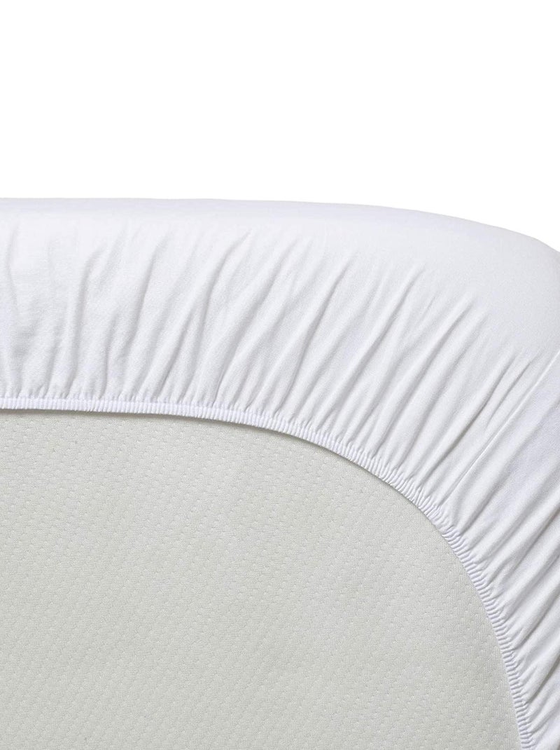 Drap housse bébé extensible 100% jersey bio peigné - 'P'tit Basile' Blanc - Kiabi