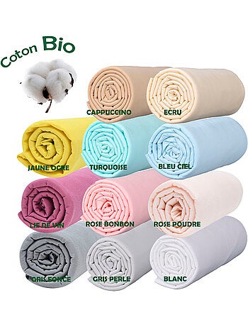 Drap housse bébé extensible 100% jersey bio peigné - 'P'tit Basile'