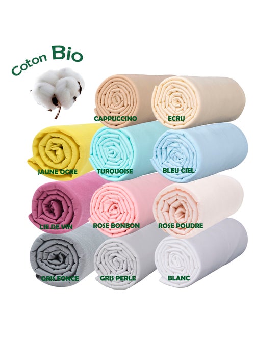 Drap housse bébé extensible 100% jersey bio peigné - 'P'tit Basile' - Kiabi