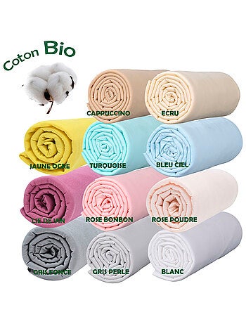 Drap housse bébé extensible 100% jersey bio peigné - 'P'tit Basile'