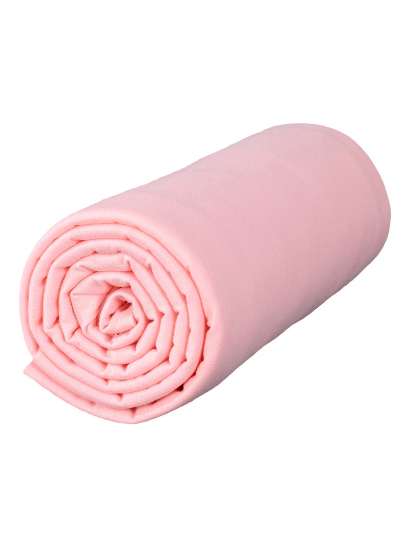 Drap housse bébé extensible 100% jersey bio peigné - 'P'tit Basile' Rose bonbon - Kiabi