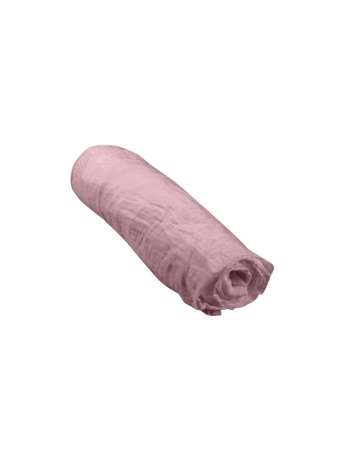 Drap housse bébé extensible en gaze de coton rose 60 x 120 cm - Kiabi