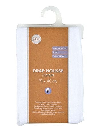 Drap housse bébé grand format en gaze de coton 100% coton
