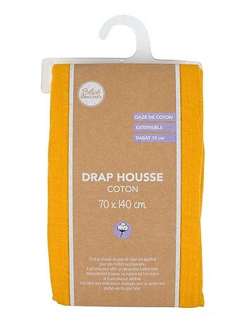 Drap housse bébé grand format en gaze de coton 100% coton