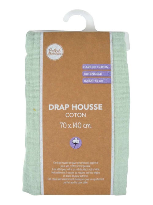 Drap housse bébé grand format en gaze de coton 100% coton - Kiabi