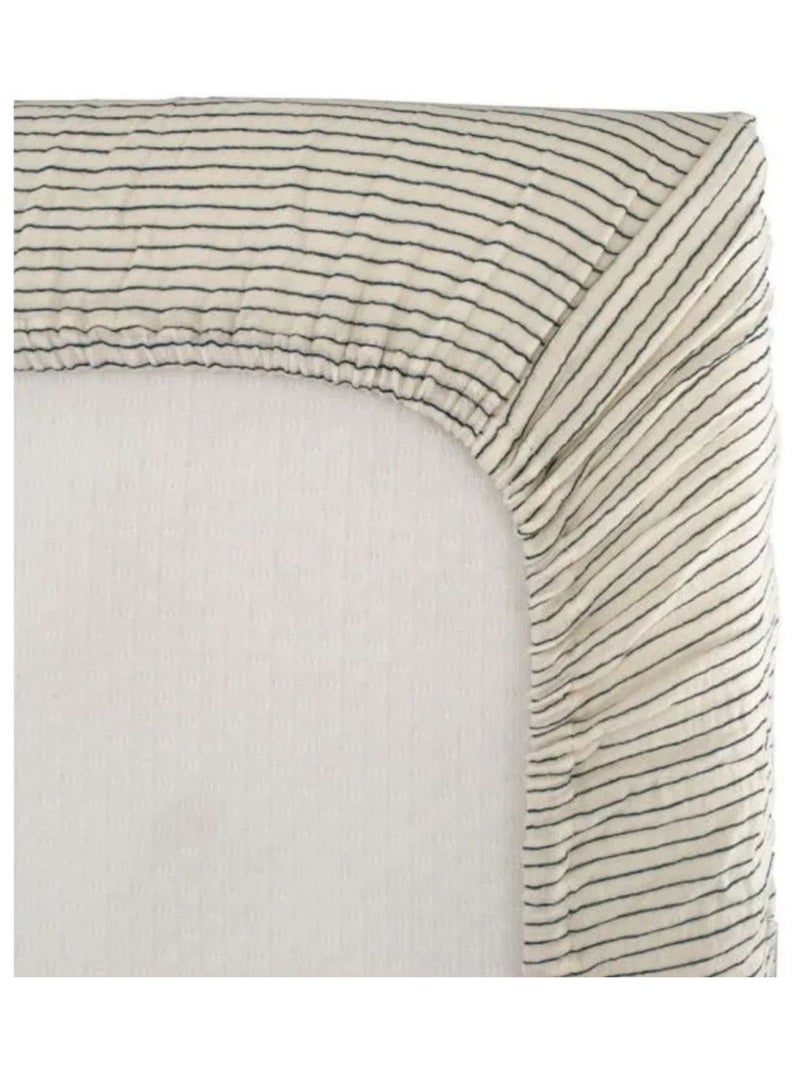 Drap housse bébé  motif rayure Gris clair - Kiabi