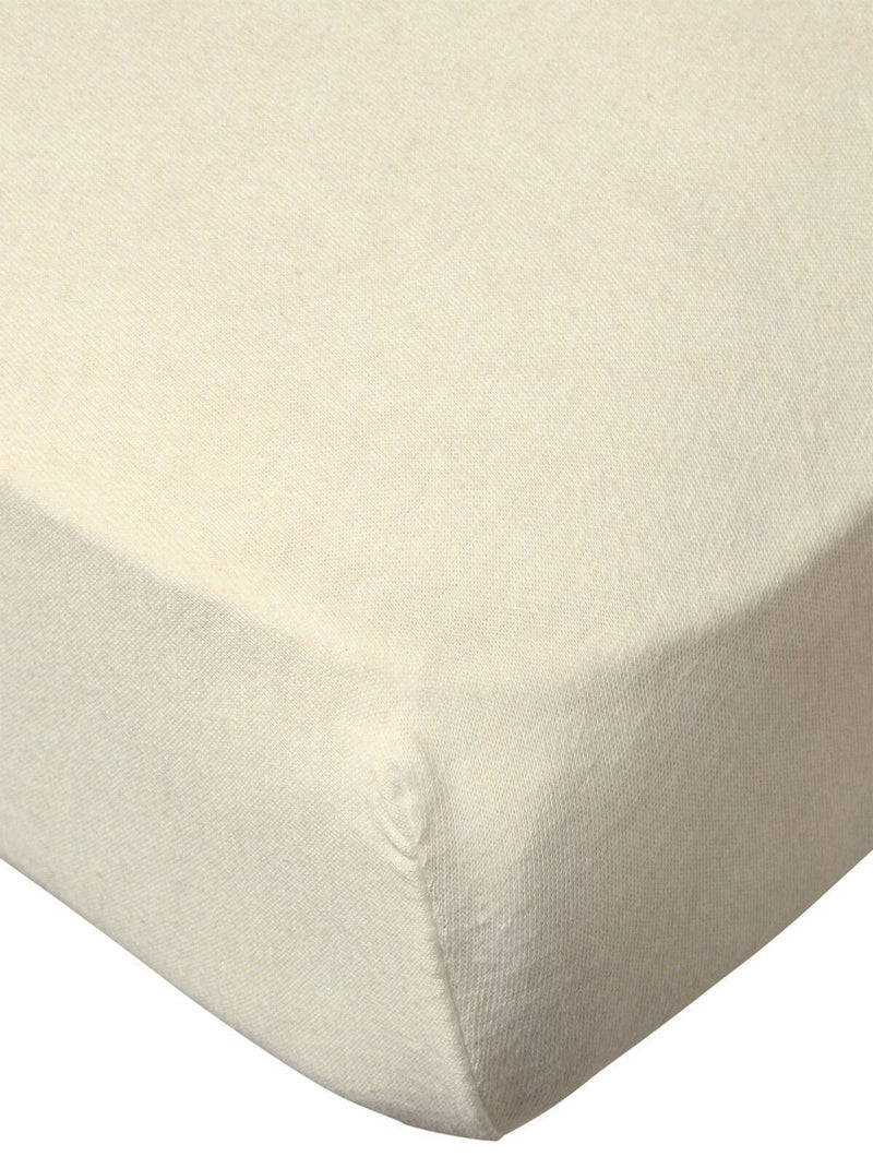 Drap housse bébé uni en coton doux - Babycalin Ecru - Kiabi