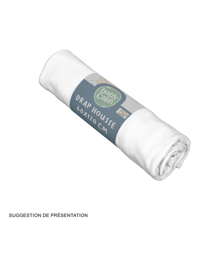 Drap housse bébé uni en coton doux Blanc - Kiabi