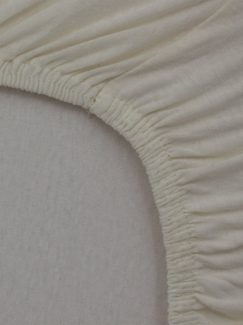 Drap housse bébé uni en coton doux Ecru - Kiabi