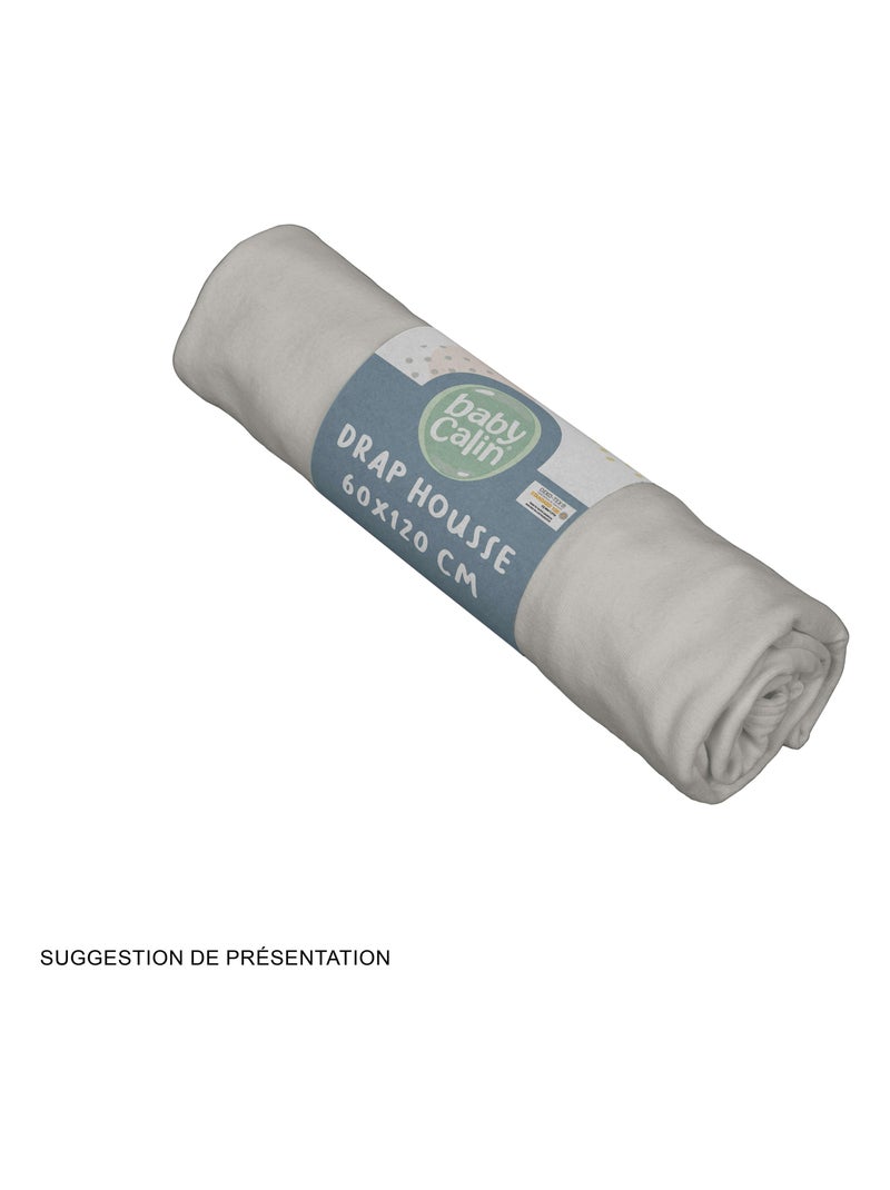 Drap housse bébé uni en coton doux Gris - Kiabi