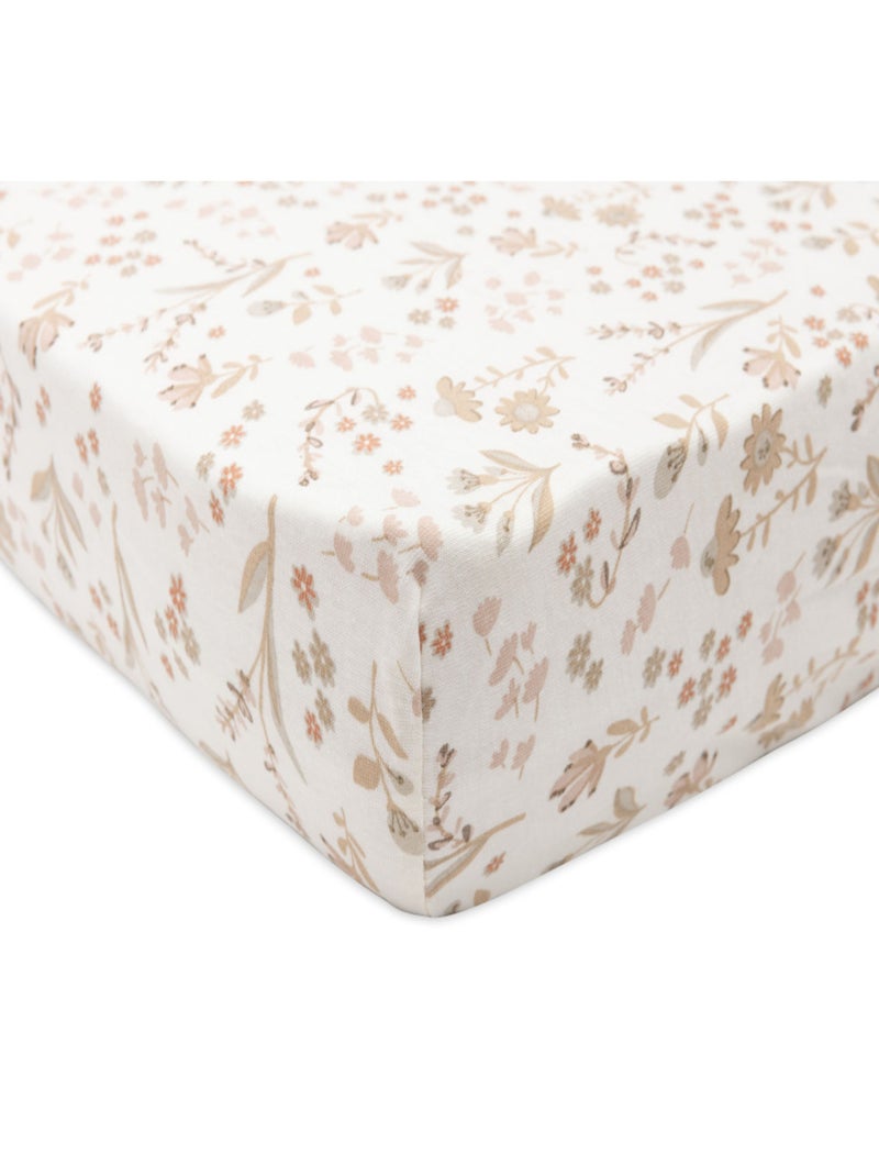 Drap-housse berceau Bloomy en coton Jollein Rose - Kiabi