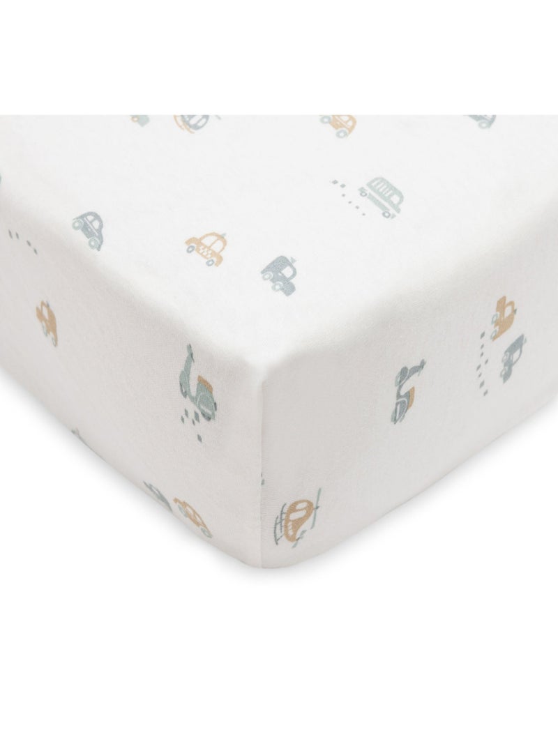 Drap-housse berceau On The Go en coton Jollein Bleu - Kiabi