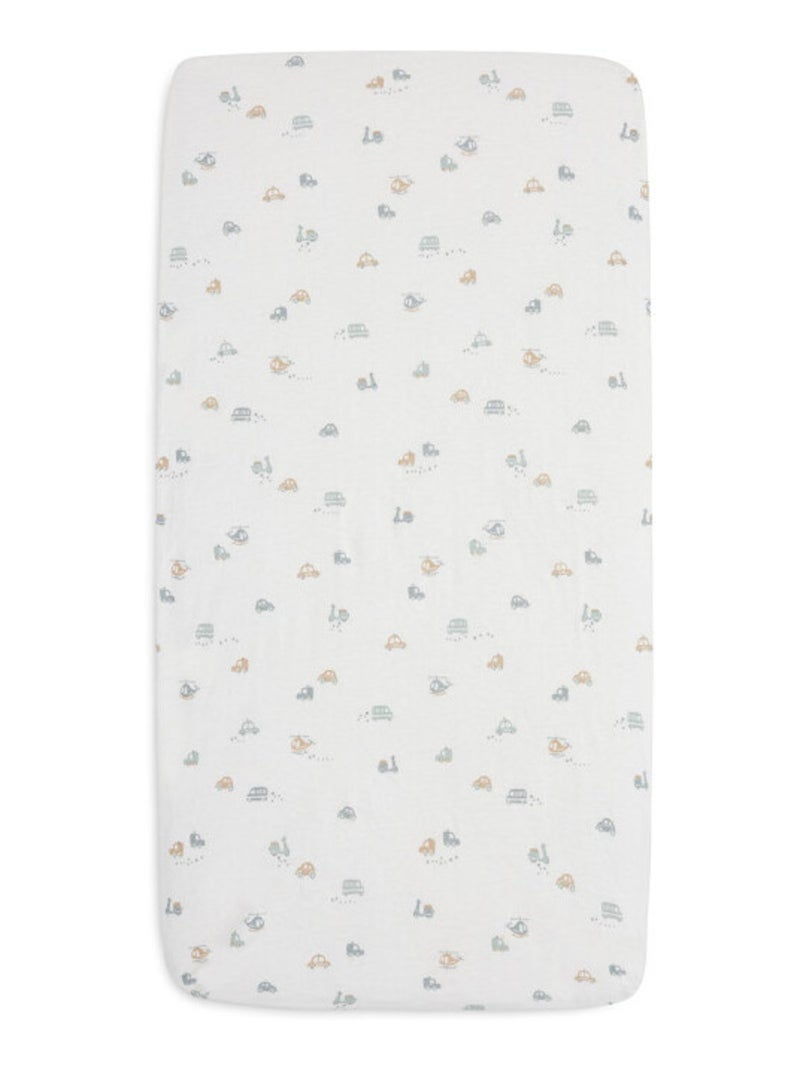 Drap-housse berceau On The Go en coton Jollein Bleu - Kiabi